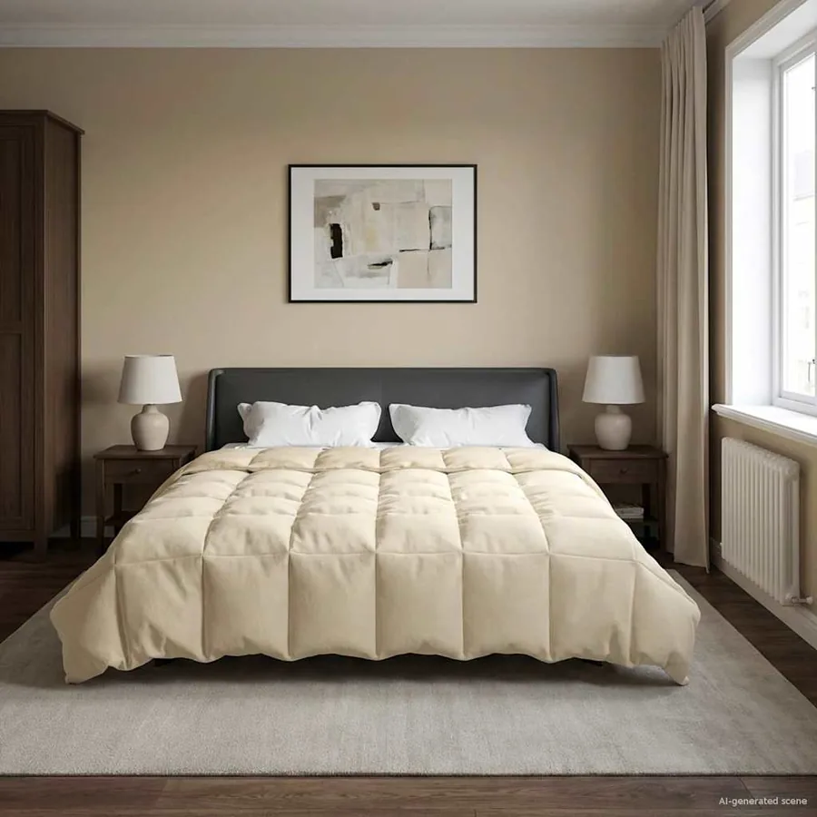 Duvet complet toute l'année Crème 200 x 220 cm Microfibre