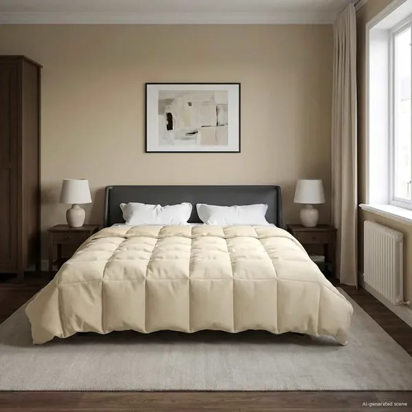 Duvet complet toute l'année Crème 200 x 220 cm Microfibre