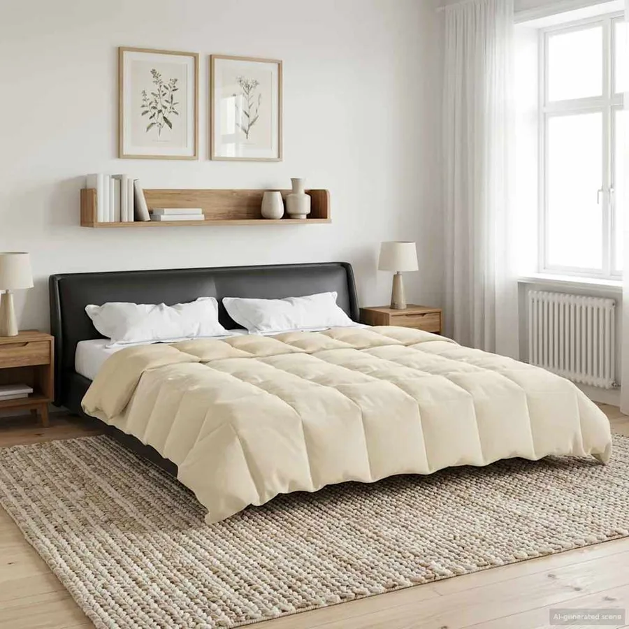 Duvet complet toute l'année Crème 200 x 220 cm Microfibre - 4