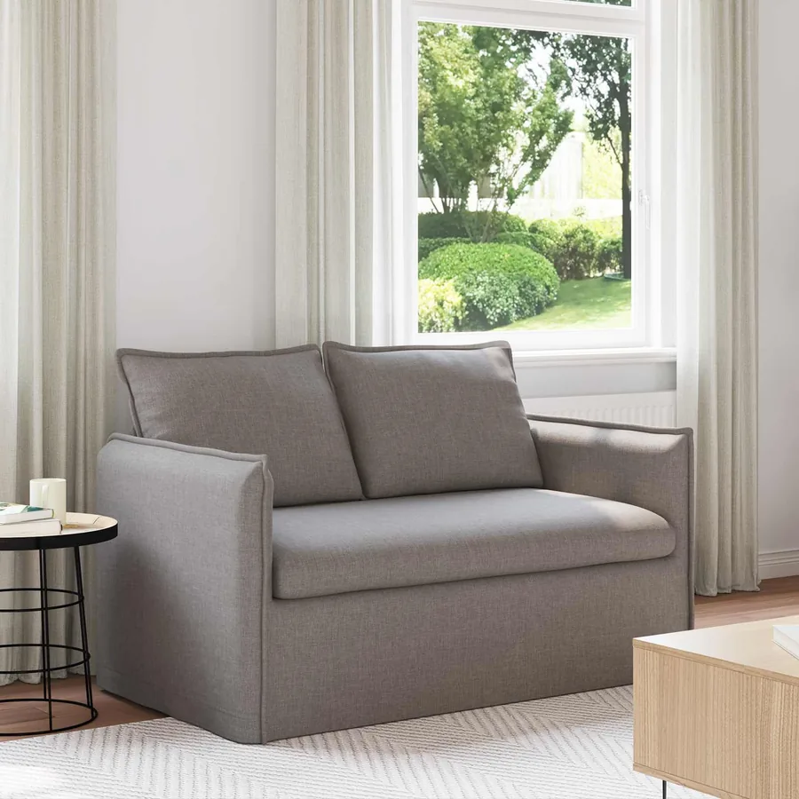 Canapé Taupe 136 x 82 x 85 cm tissu