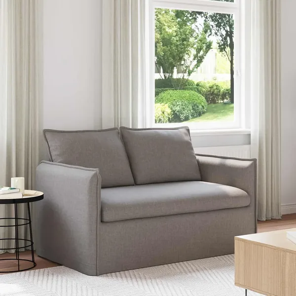 Canapé Taupe 136 x 82 x 85 cm tissu