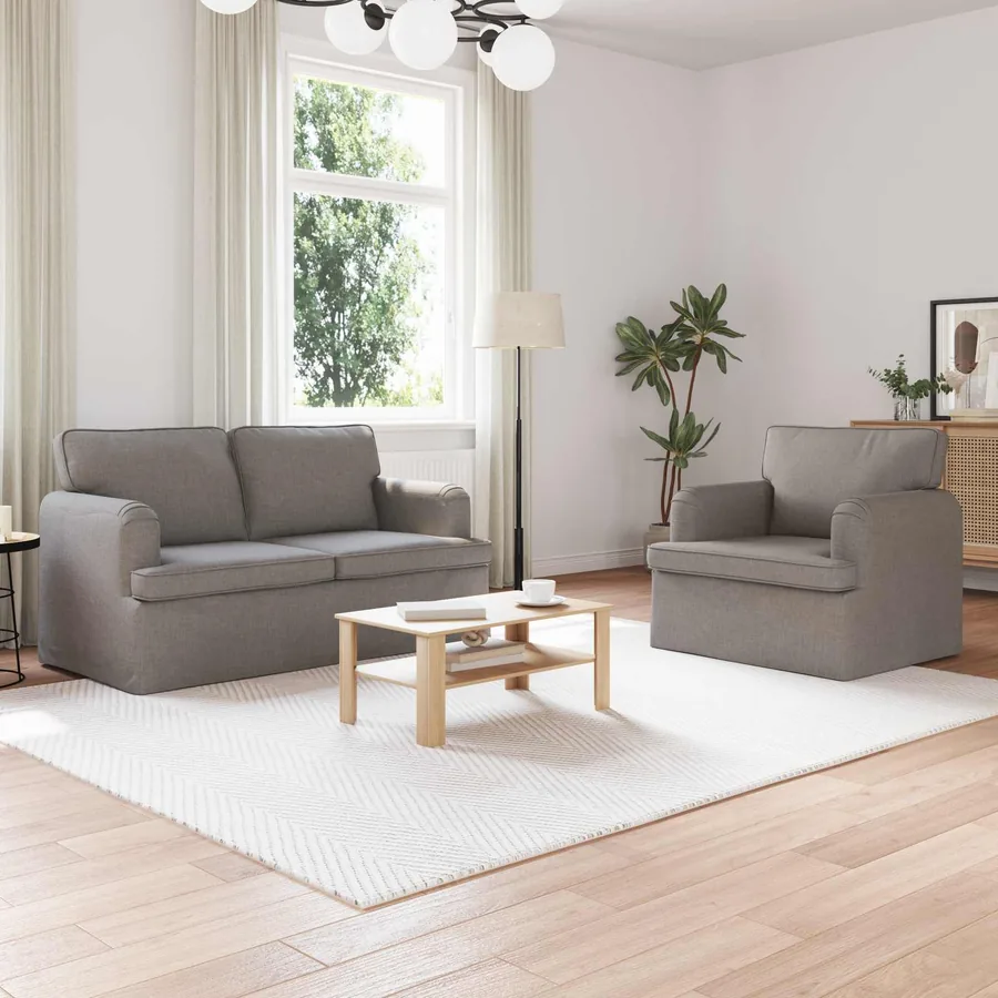 Ensemble de Canapés 2 pcs Taupe 144 x 80 x 85 cm tissu
