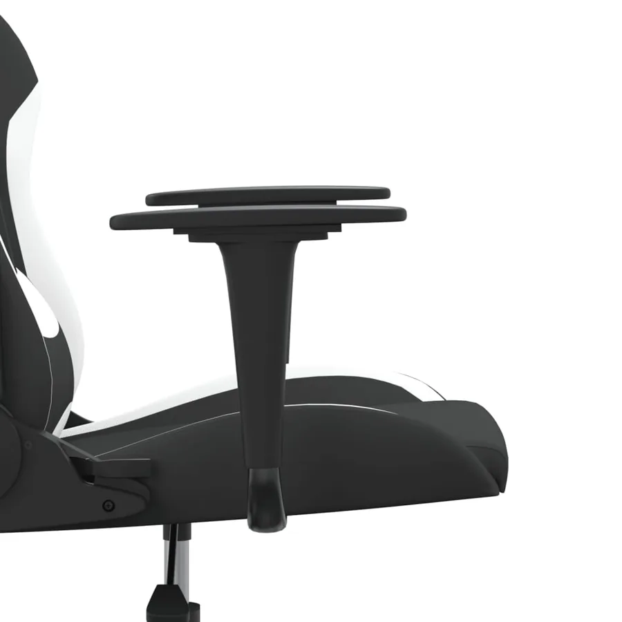 Chaise de jeu de massage Noir et blanc Tissu - 10