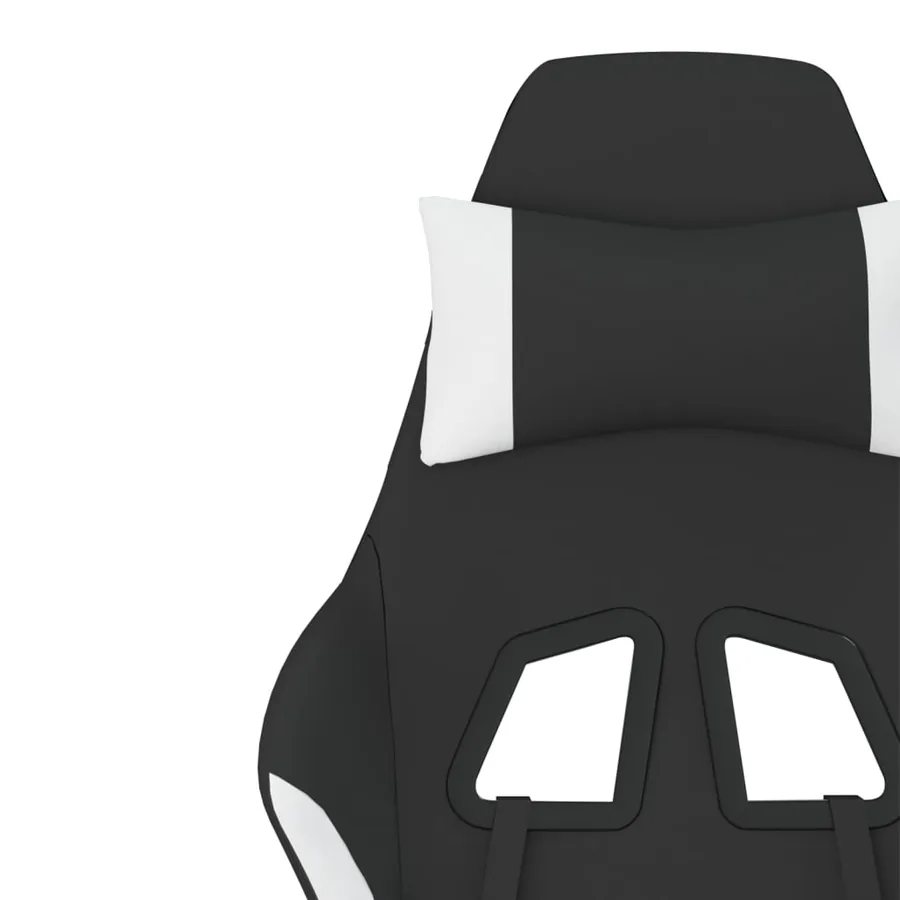 Chaise de jeu de massage Noir et blanc Tissu - 11