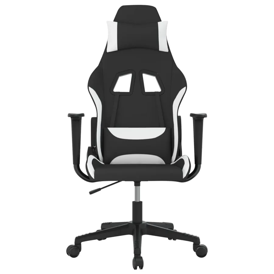 Chaise de jeu de massage Noir et blanc Tissu - 3