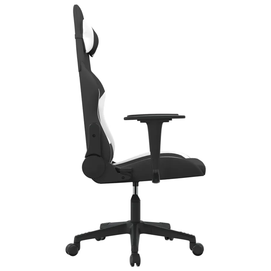 Chaise de jeu de massage Noir et blanc Tissu - 4