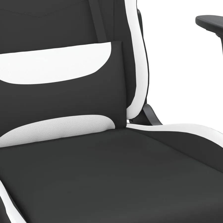 Chaise de jeu de massage Noir et blanc Tissu - 8