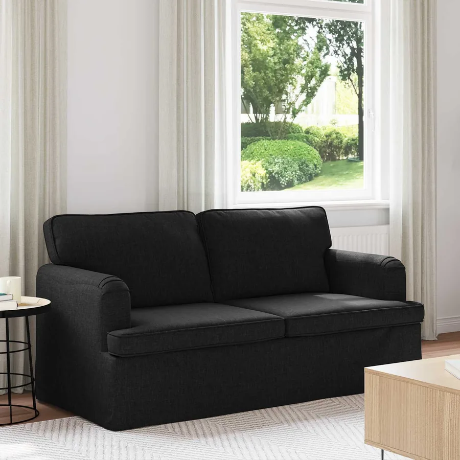 Canapé Noir 162 x 80 x 85 cm tissu
