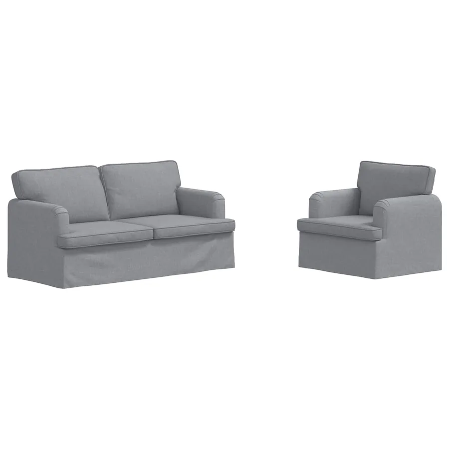 Ensemble de Canapés 2 pcs Gris clair 162 x 80 x 85 cm tissu - 2