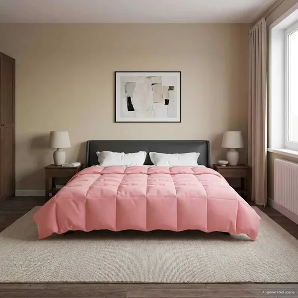 Duvet complet toute l'année Rose 220 x 240 cm Microfibre
