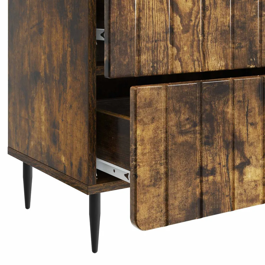 Cabinet de chevet avec tiroir Chêne fumé 62 x 34,5 x 49,5 cm - 9