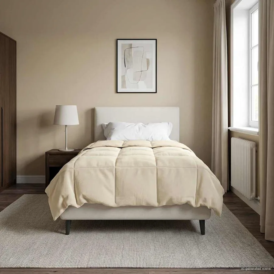 Duvet d'hiver Matelassé Crème 155 x 220 cm Microfibre - 4