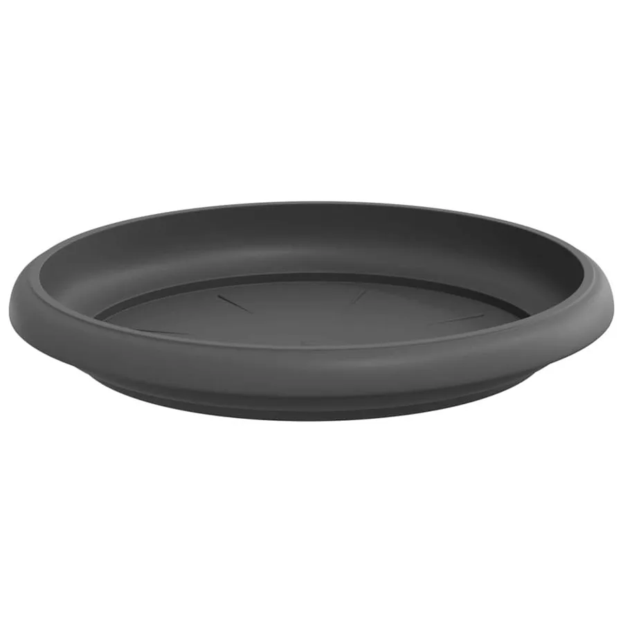 Plateau à fleurs rond 6 pcs Noir Ø 15,5 x 2 cm Plastique - 5