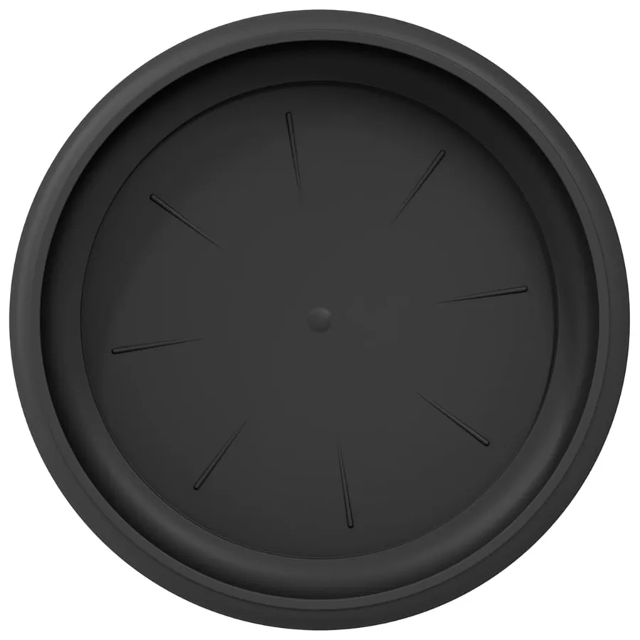 Plateau à fleurs rond 6 pcs Noir Ø 15,5 x 2 cm Plastique - 7