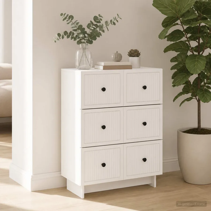 Armoire à tiroirs Blanc brillant 66 x 34,5 x 90 cm