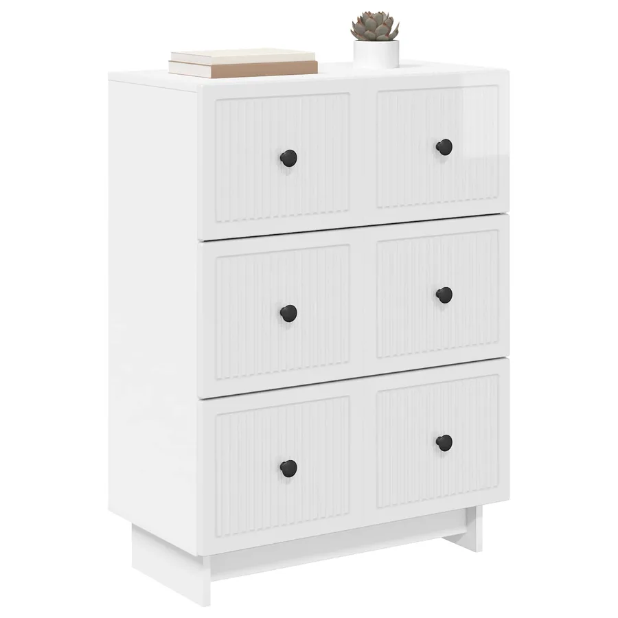 Armoire à tiroirs Blanc brillant 66 x 34,5 x 90 cm - 3