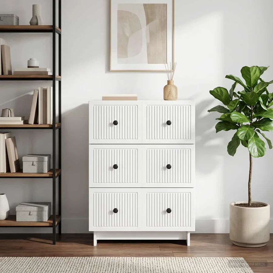 Armoire à tiroirs Blanc brillant 66 x 34,5 x 90 cm - 4