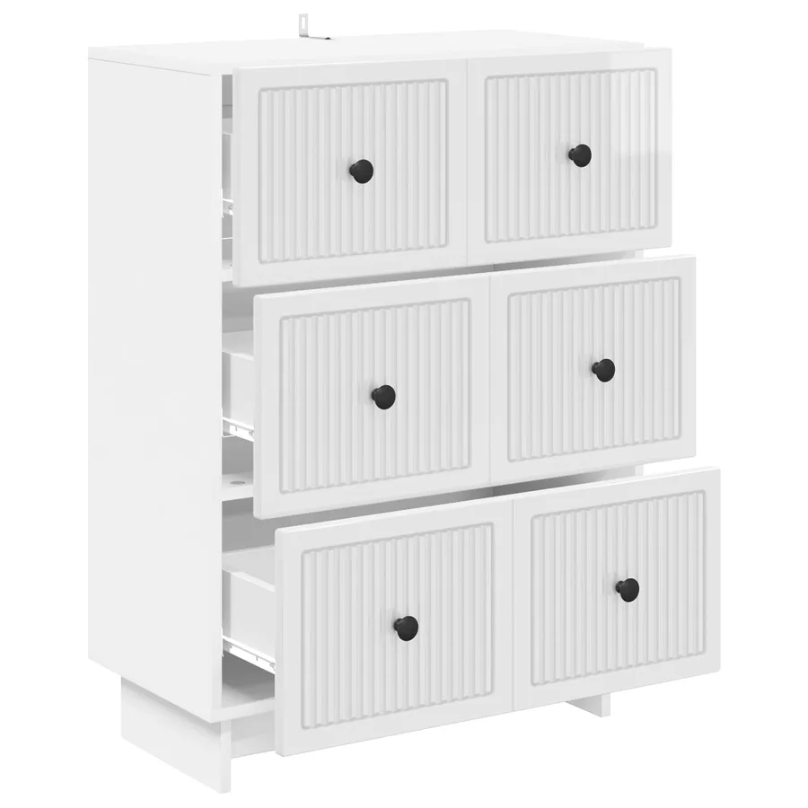 Armoire à tiroirs Blanc brillant 66 x 34,5 x 90 cm - 5