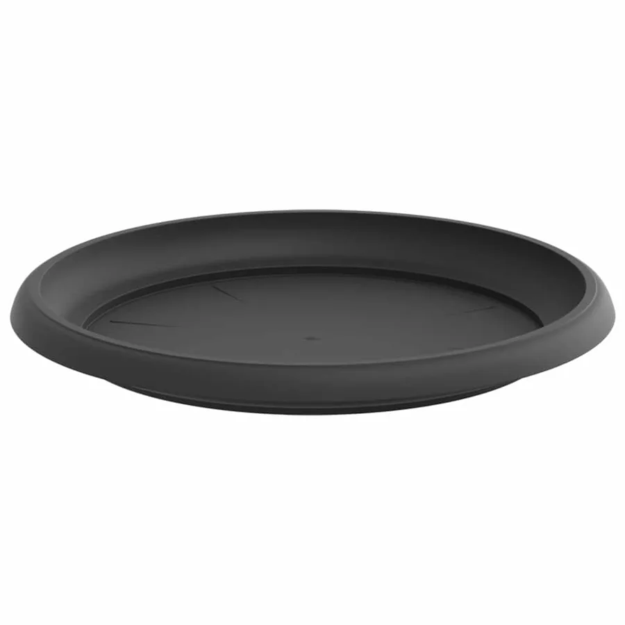 Plateau à fleurs rond 6 pcs Noir Ø 14 x 2 cm Plastique - 5