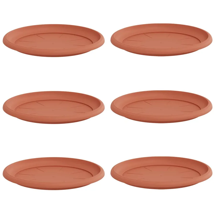 Plateau à fleurs rond 6 pcs Rouge brique Ø 27 x 2,5 cm - 2