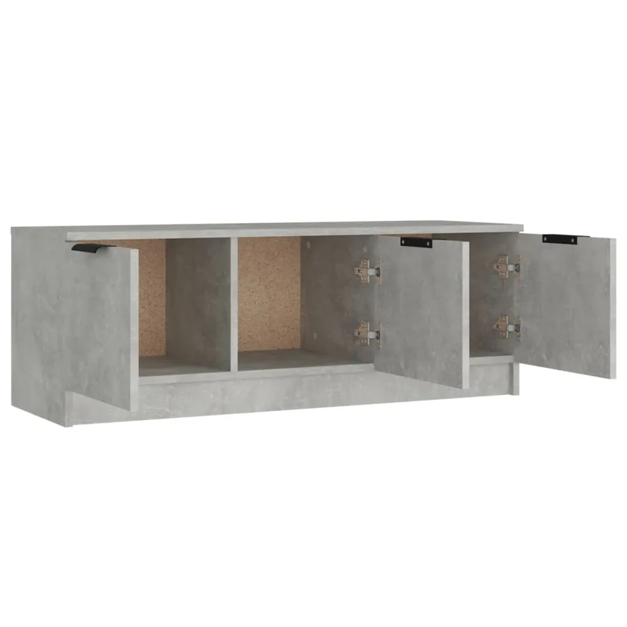 Meuble TV Gris béton 102x35x36,5 cm Bois d'ingénierie - 7