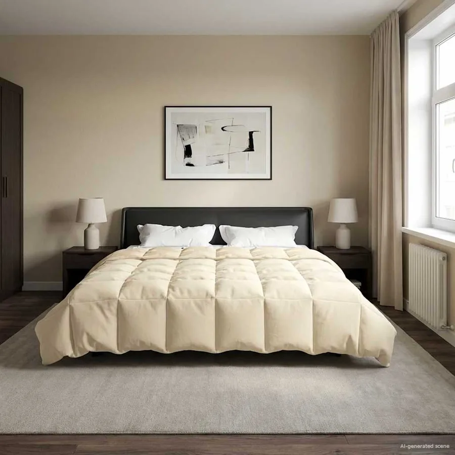 Duvet d'été simple Matelassé Crème 200 x 220 cm Microfibre - 4