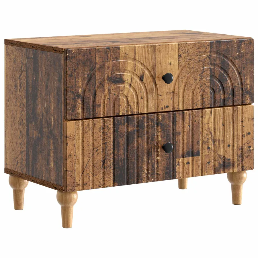 Cabinet de chevet avec tiroir Bois ancien 62 x 34,5 x 48 cm - 2