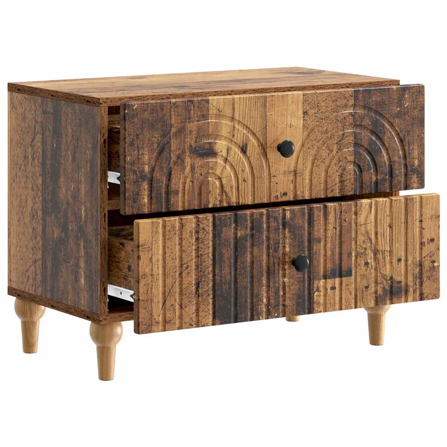 Cabinet de chevet avec tiroir Bois ancien 62 x 34,5 x 48 cm - 4