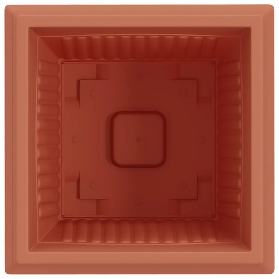 Pot de Fleurs Carré 24 pcs Rouge brique 43 x 43 x 33,5 cm - 7