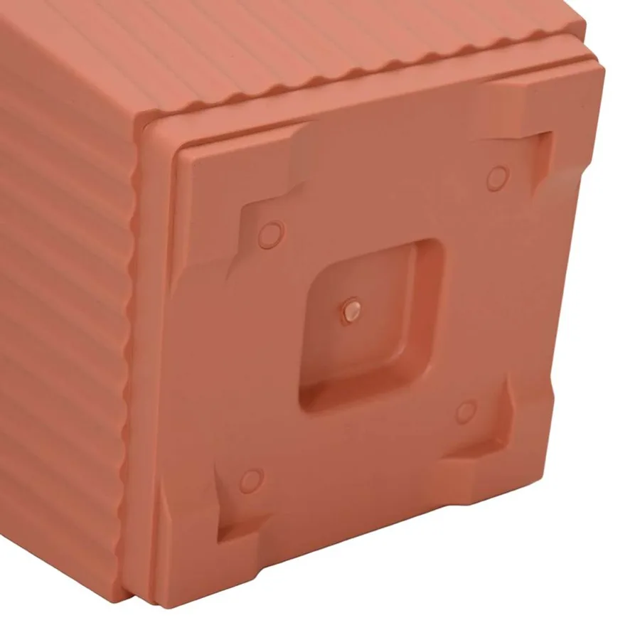 Pot de Fleurs Carré 24 pcs Rouge brique 43 x 43 x 33,5 cm - 9