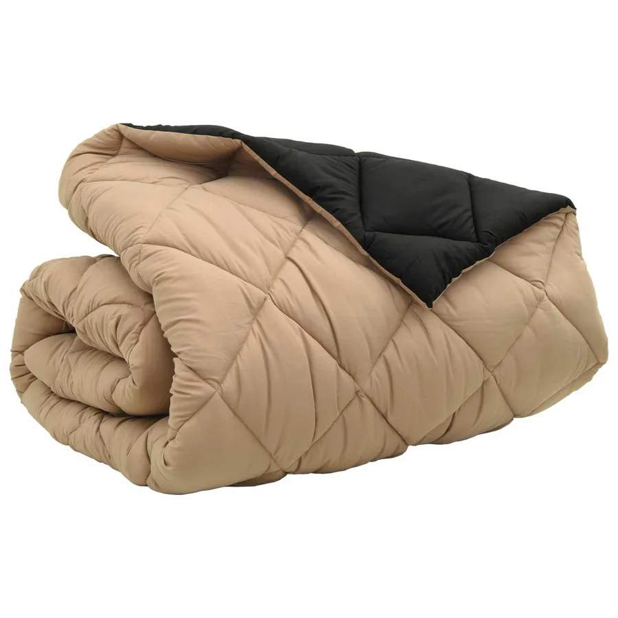 Duvet d'hiver Noir et Taupe 220 x 260 cm Microfibre - 5