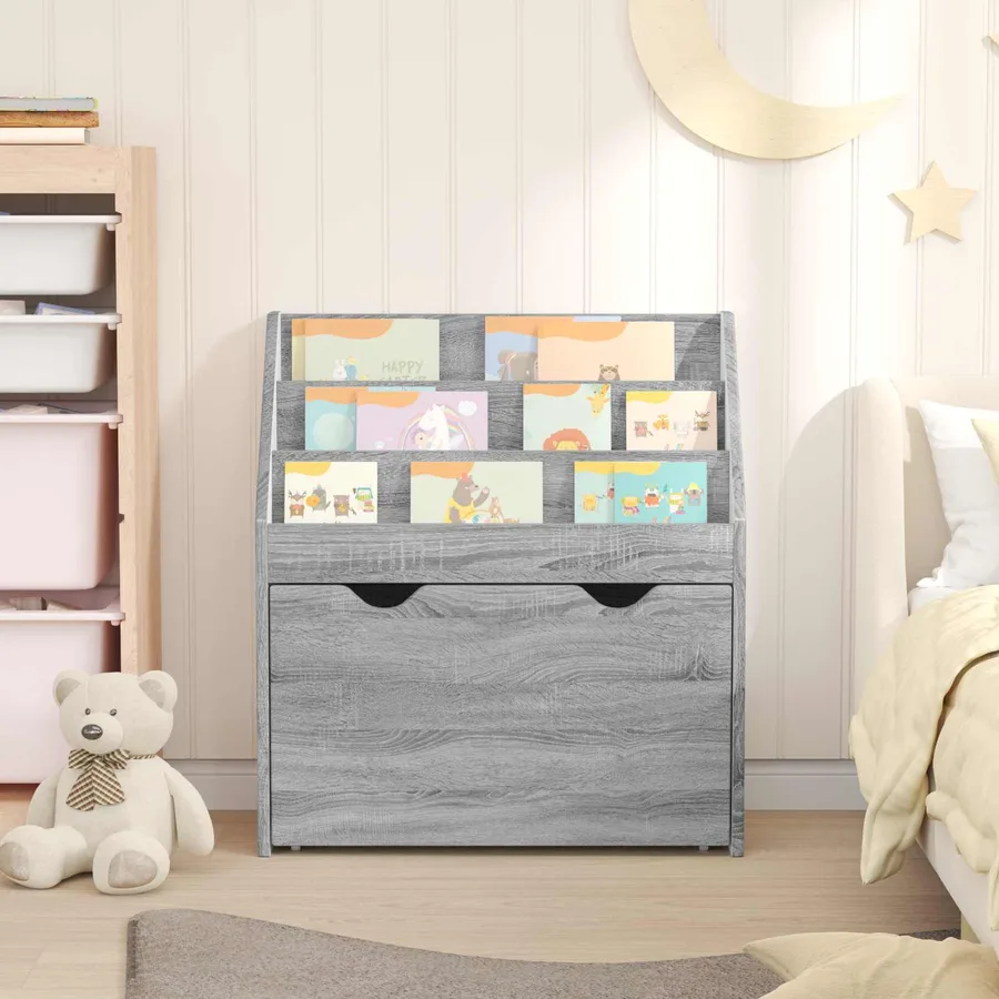 Bibliothèque pour enfants Gris Sonoma 60 x 29,5 x 69 cm - 4