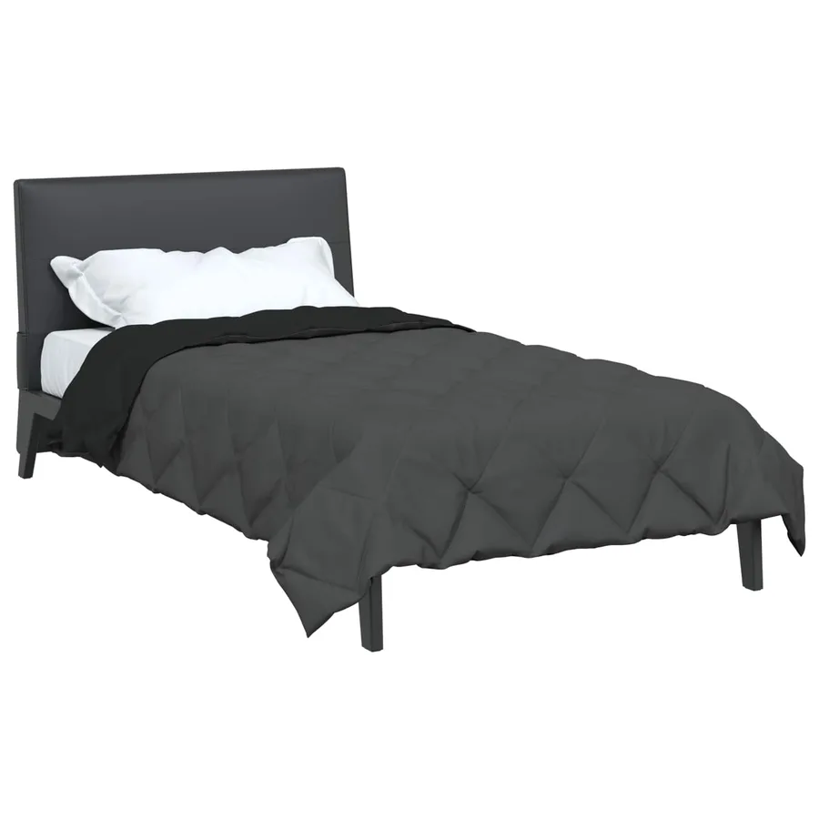Duvet d'été simple Noir et anthracite 200 x 140 cm Microfibre - 3