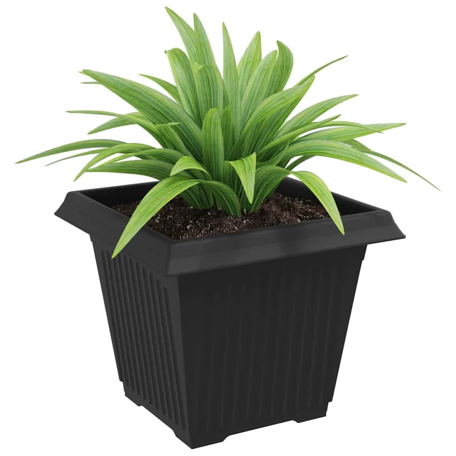 Pot de Fleurs Carré 24 pcs Noir 38 x 38 x 30 cm Plastique - 3