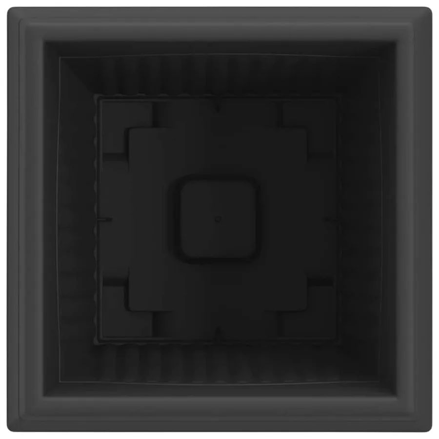 Pot de Fleurs Carré 24 pcs Noir 38 x 38 x 30 cm Plastique - 7