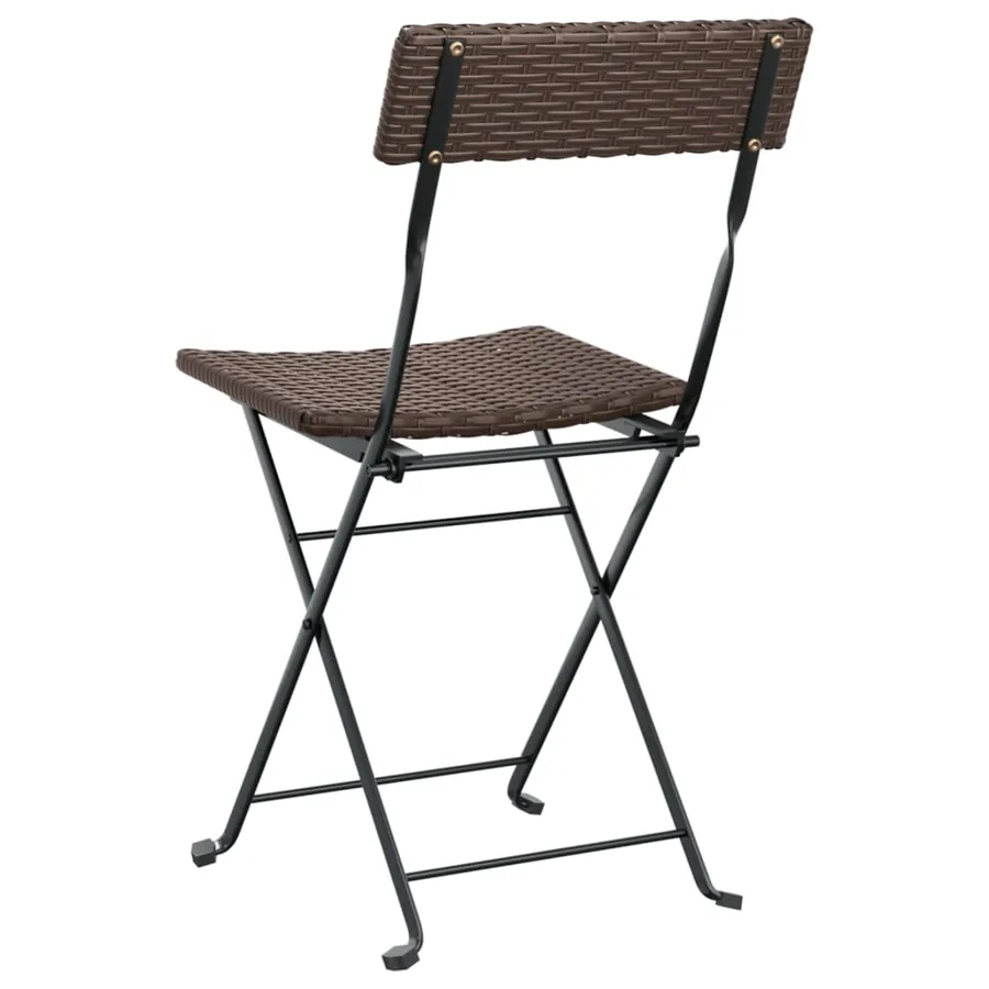Chaises de bistrot pliantes lot de 6 Résine tressée et acier - 7