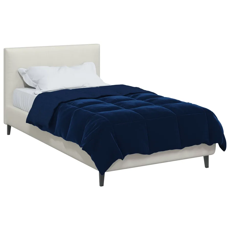 Duvet d'été simple Matelassé Bleu foncé 155 x 220 cm Microfibre - 3