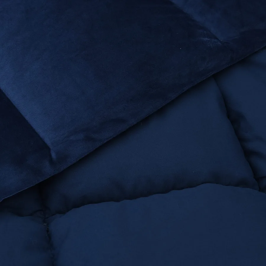 Duvet d'été simple Matelassé Bleu foncé 155 x 220 cm Microfibre - 5