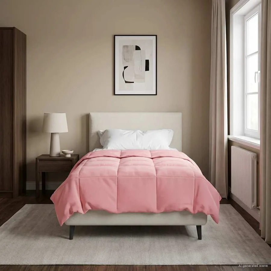 Duvet d'hiver Matelassé Rose 140 x 200 cm Microfibre - 4