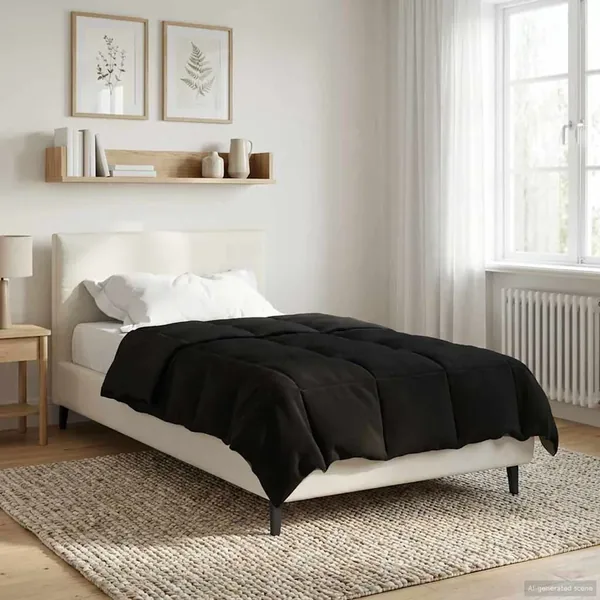 Duvet d'été simple Matelassé Noir 140 x 200 cm Microfibre