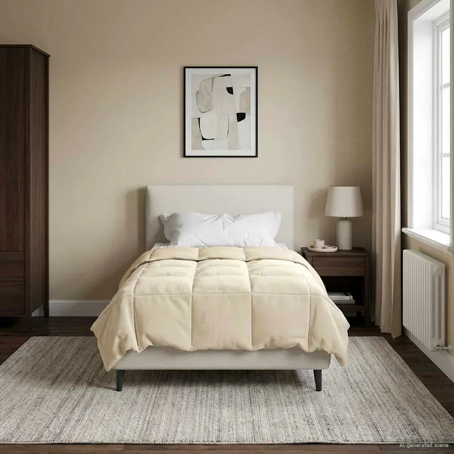 Duvet complet toute l'année Crème 140 x 200 cm Microfibre