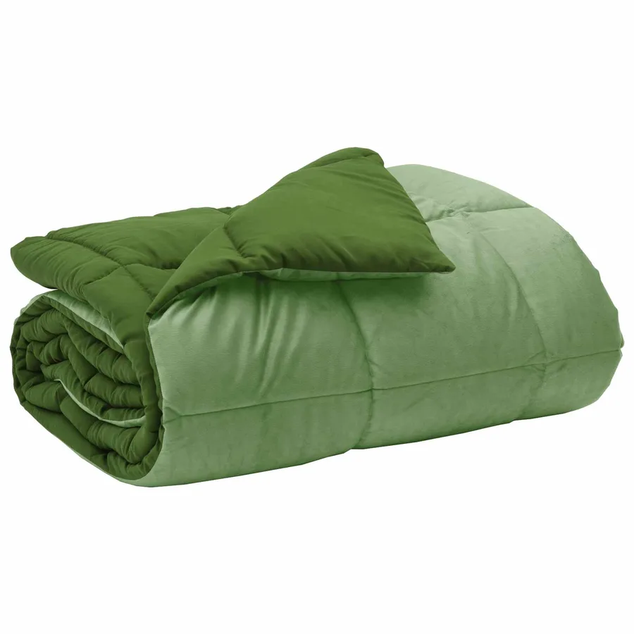 Duvet d'hiver Matelassé Vert 140 x 220 cm Microfibre - 2