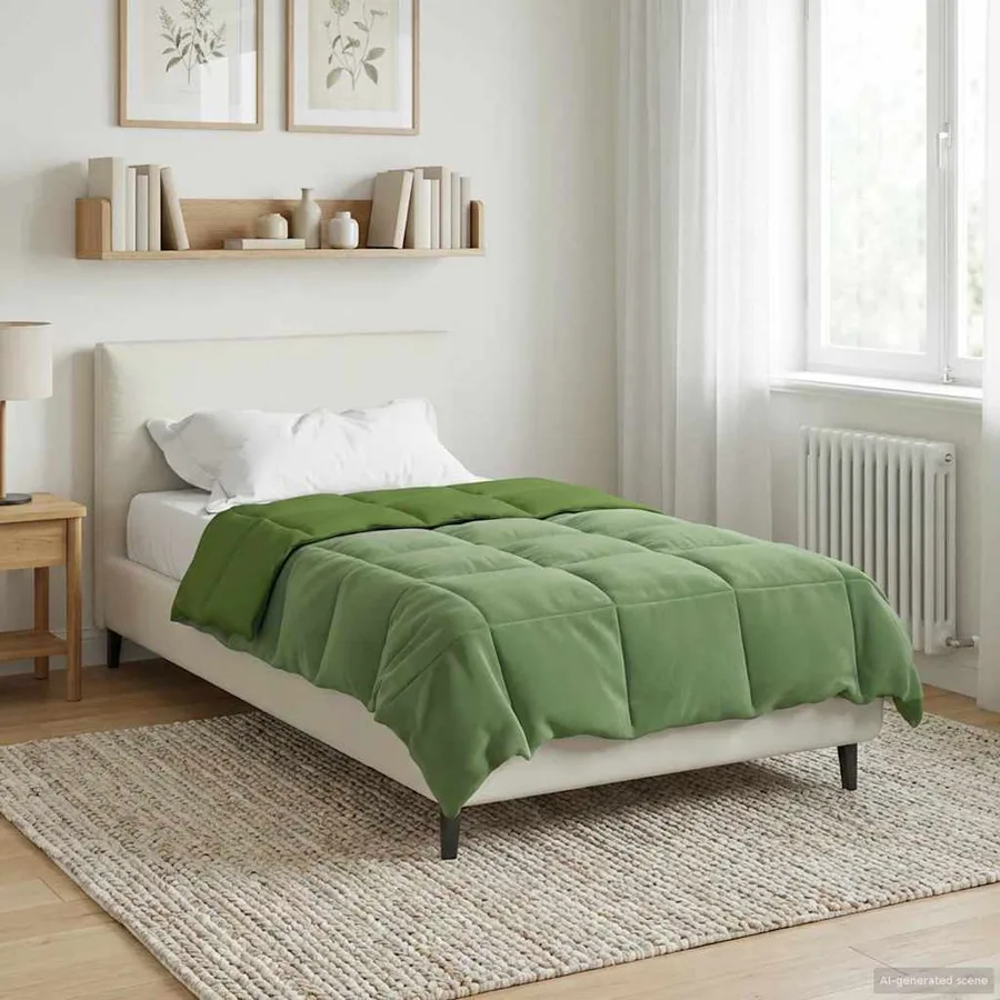 Duvet d'hiver Matelassé Vert 140 x 220 cm Microfibre - 4