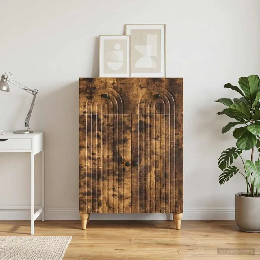 Buffet Chêne fumé 66 x 34,5 x 90 cm Bois d'ingénierie