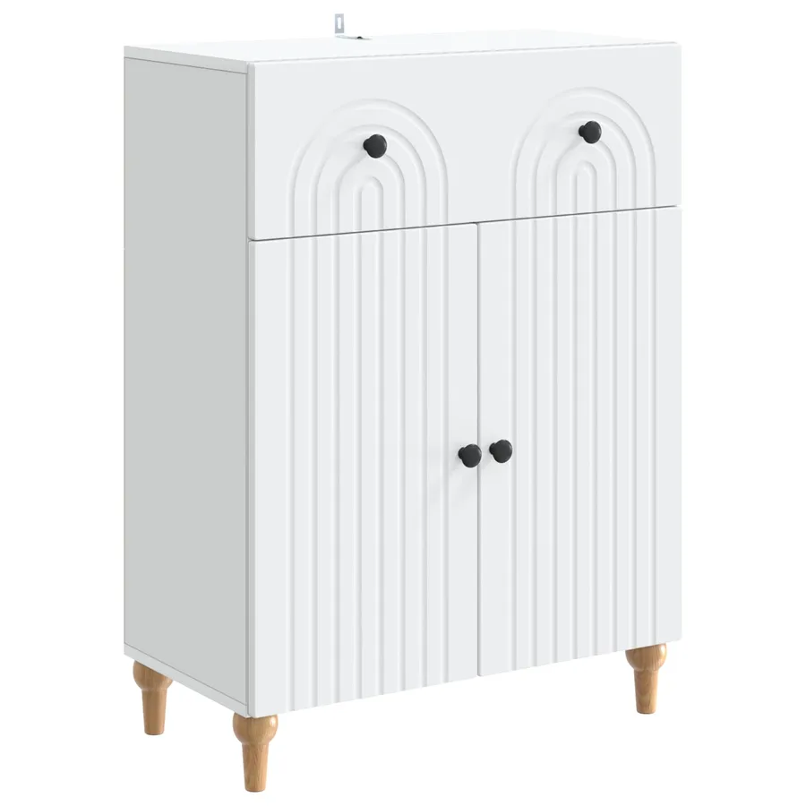 Buffet Blanc 66 x 34,5 x 90 cm Bois d'ingénierie - 2