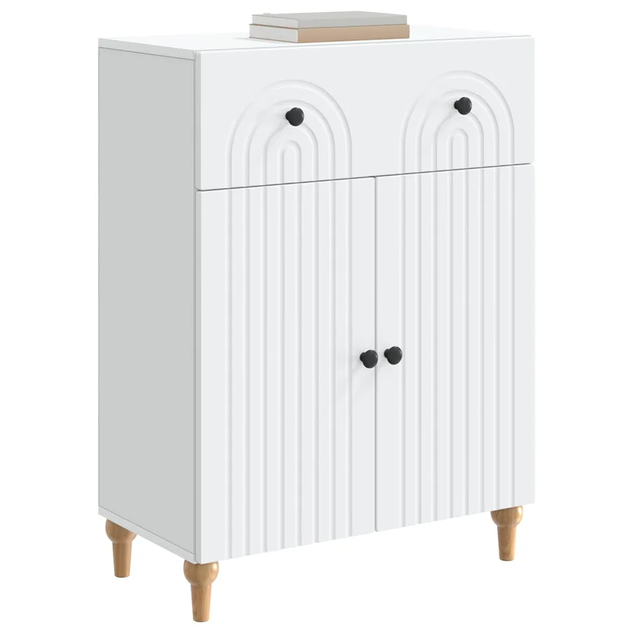 Buffet Blanc 66 x 34,5 x 90 cm Bois d'ingénierie - 3