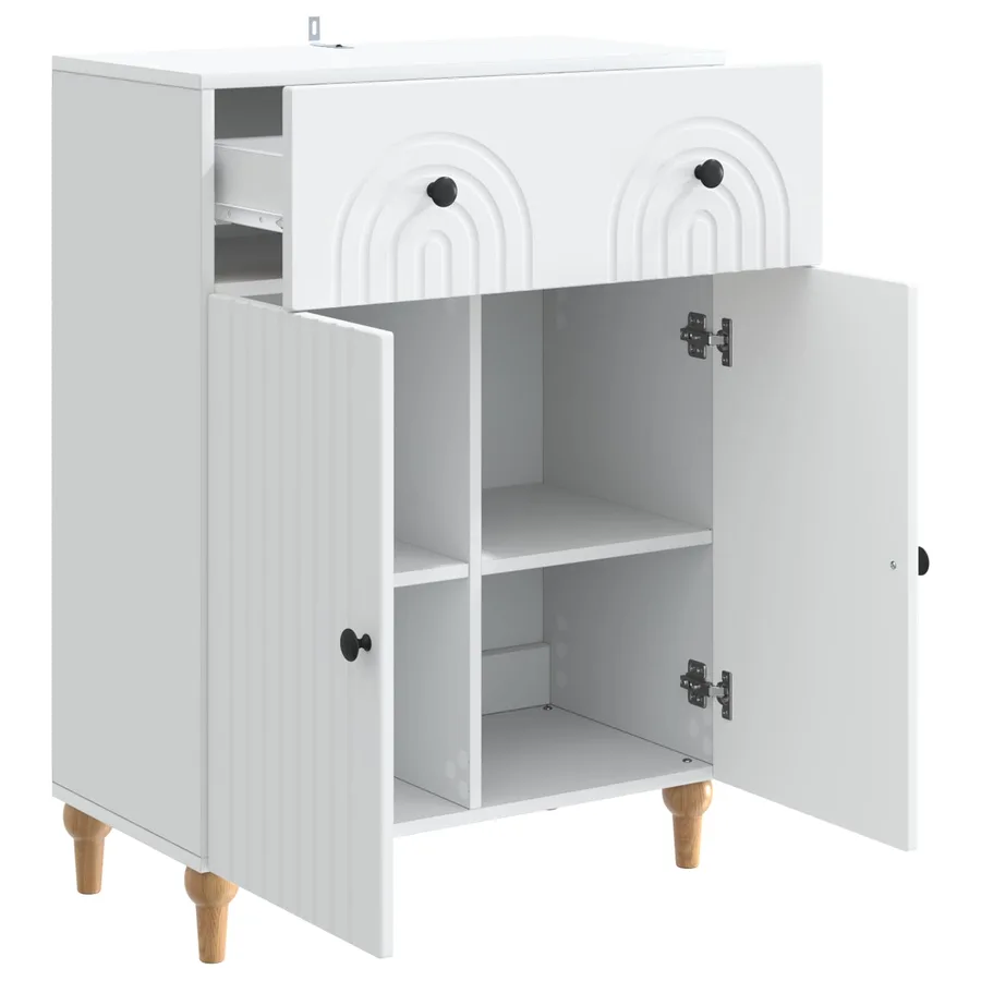 Buffet Blanc 66 x 34,5 x 90 cm Bois d'ingénierie - 5