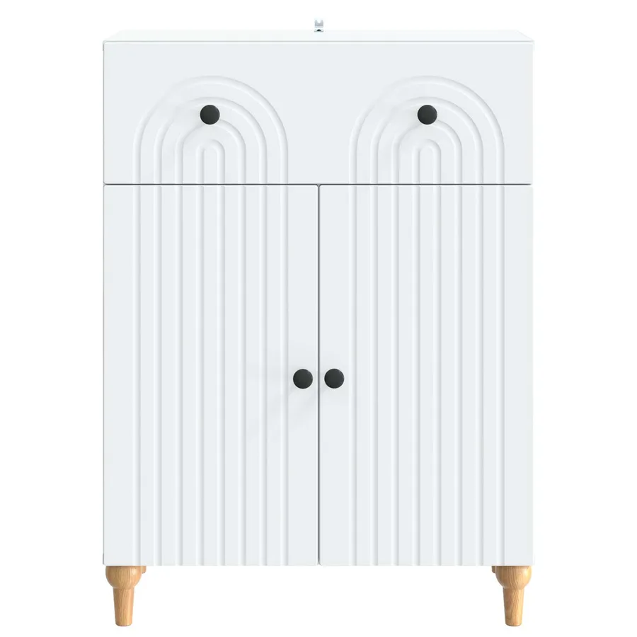 Buffet Blanc 66 x 34,5 x 90 cm Bois d'ingénierie - 6