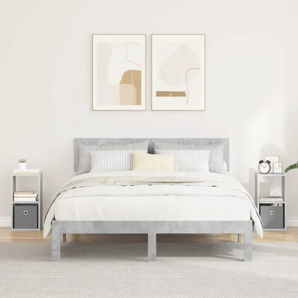 Table de chevet 2 pcs Gris béton 25,5 x 22 x 49,5 cm