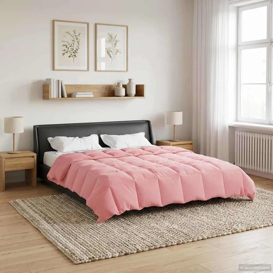 Duvet d'été simple Matelassé Rose 220 x 260 cm Microfibre